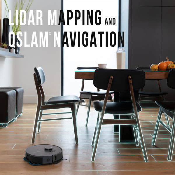 Dustin Plus/Combo Auto-Empty Robot Vacuum and Mop, 8000 Pa, Charcoal Odor Filtration, 100-Day Dock