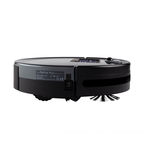 Bob PetHair Plus Robotic Vacuum Cleaner and Mop side view in charcoal